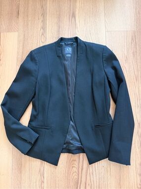 A/X Armani Exchange Black Women's Open-Front Tailored Blazer size 0